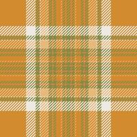 Plaid check pattern in orange and red colors. Seamless fabric texture. Tartan textile print. vector