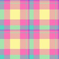 Discount textile plaid background, occupation texture seamless fabric. Formal check tartan pattern in pink and yellow colors. vector