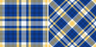 Pattern texture of seamless textile plaid with a tartan fabric check background. Set in cold colors for clothing style trends. vector