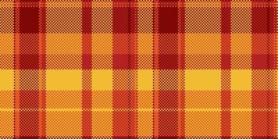 Weave pattern tartan check, cross background seamless. Flooring texture plaid textile fabric in amber and orange colors. vector
