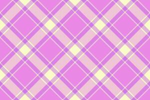 Royal textile fabric, poncho tartan plaid seamless. Tie pattern background check texture in magenta and light colors. vector