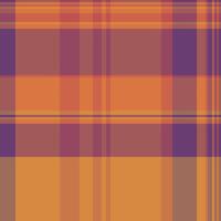 Bedding texture seamless, realistic background fabric textile. Proud pattern check tartan plaid in orange and red colors. vector