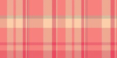 Conceptual textile plaid, naked background seamless check. Tablecloth tartan pattern texture fabric in light coral and orange colors. vector