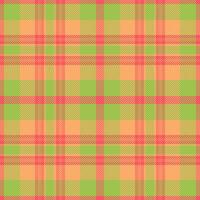 Horizontal seamless textile background, close-up check texture . Professional tartan pattern fabric plaid in orange and red colors. vector