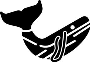 Whale Glyph Icon vector