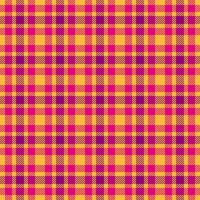 Striped plaid pattern, endless seamless background check. Fit texture tartan fabric textile in amber and mexican pink colors. vector