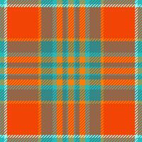 Bedding check texture background, outline plaid textile seamless. Graphical fabric tartan pattern in bright and teal colors. vector