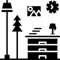 Bedside Table Glyph Icon vector
