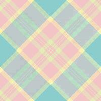 Hat tartan textile seamless, floor background pattern . 1950s texture plaid fabric check in light and teal colors. vector