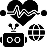 Deep Learning Glyph Icon vector