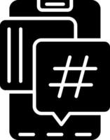 Hastag Glyph Icon vector