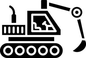 Bulldozer Glyph Icon vector