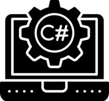 C Sharp Glyph Icon vector