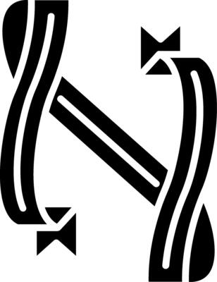 Folded Ribbon Glyph Icon