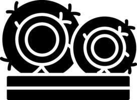 Hay Roll Glyph Icon vector