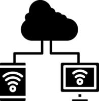 Cloud Connection Glyph Icon vector