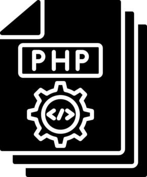 icono de glifo php vector