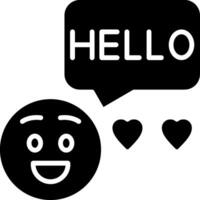 Hello Glyph Icon vector