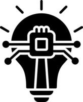 Machine Learning Glyph Icon vector