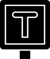 T Junction Glyph Icon vector