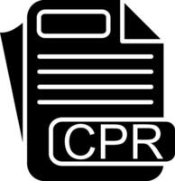 CPR File Format Glyph Icon vector