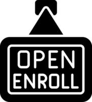 Open Enrollment Glyph Icon vector