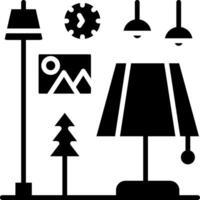 Table Lamp Glyph Icon vector