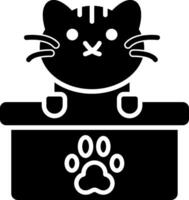 Cat Box Glyph Icon vector