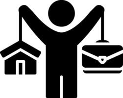 Work Life Balance Glyph Icon vector
