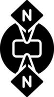 Many To Many Glyph Icon vector