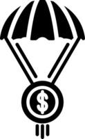Parachute Glyph Icon vector