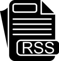 RSS File Format Glyph Icon vector