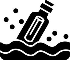 Message In A Bottle Glyph Icon vector