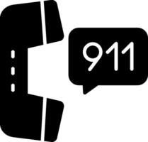911 Call Glyph Icon vector