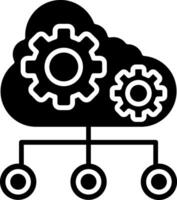 Cloud Settings Glyph Icon vector