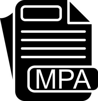 MPA File Format Glyph Icon vector