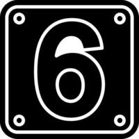 Number 6 Glyph Icon vector