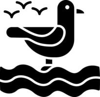 Seagull Glyph Icon vector