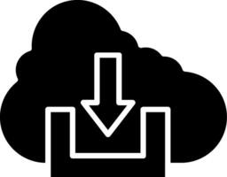 Cloud Download Glyph Icon vector