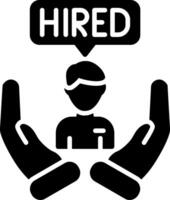 Hired Glyph Icon vector