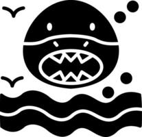 Shark Glyph Icon vector