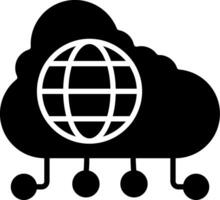 Cloud Network Glyph Icon vector