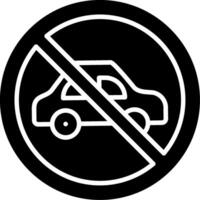 No Parking Glyph Icon vector