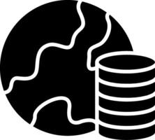 Global Database Glyph Icon vector