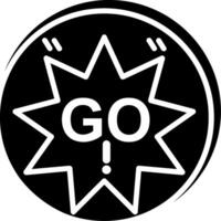 Go Glyph Icon vector