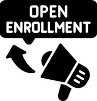 Open Enrollment Glyph Icon vector
