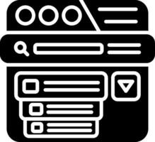 Drop Down Menu Glyph Icon vector