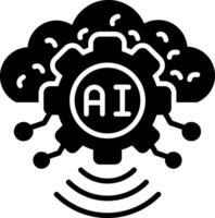 Artificial Intelligence Glyph Icon vector
