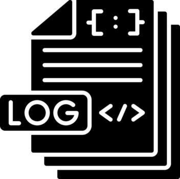 Log File Glyph Icon vector