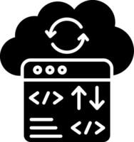 Cloud Coding Glyph Icon vector